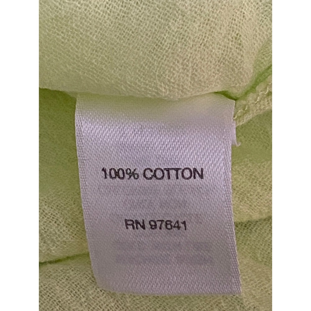 J. Jill XL Lime Green Cotton Gauze Tunic Top Boho Peasant Lightweight Blouse - Picture 5 of 7